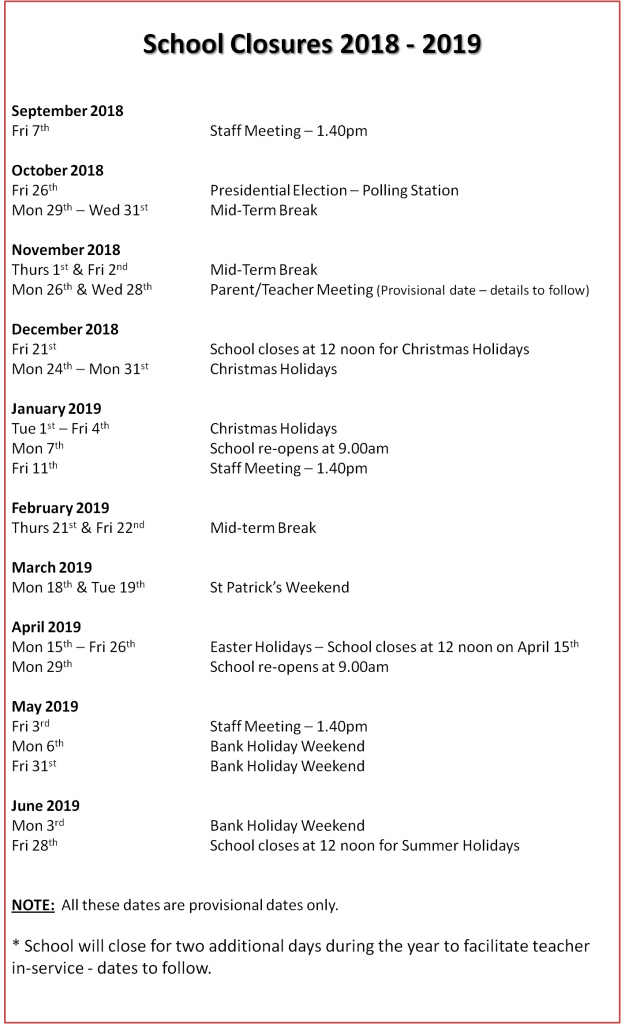 School Closures Killeen National School